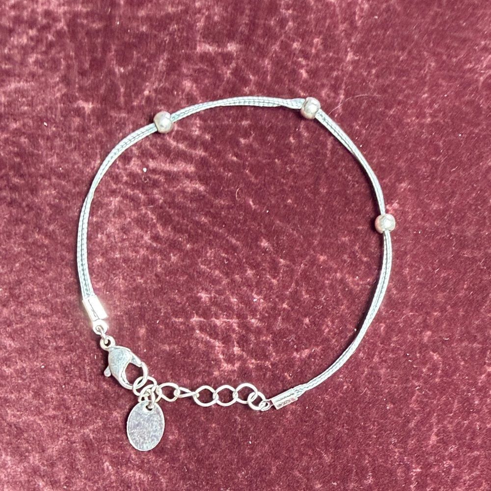 Claire's Silver Tone Beaded Cord Bracelet - Picture 2 of 8